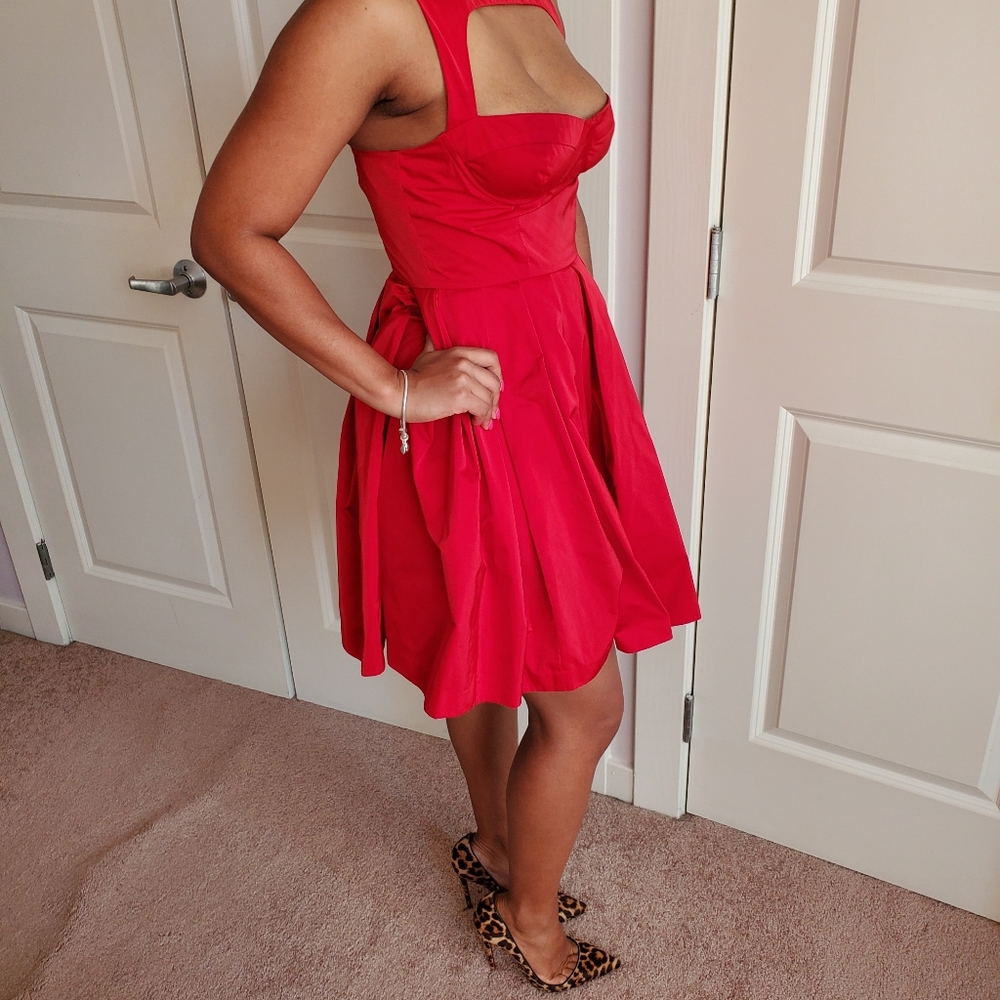 Red party dress